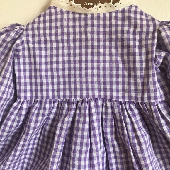 Rare Vintage 1960’s Purple Plaid Gingham Dress - Picture 6 of 6